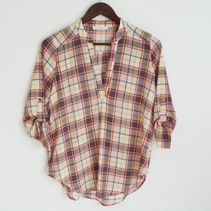 Chiffon Plaid Blouse Size Small